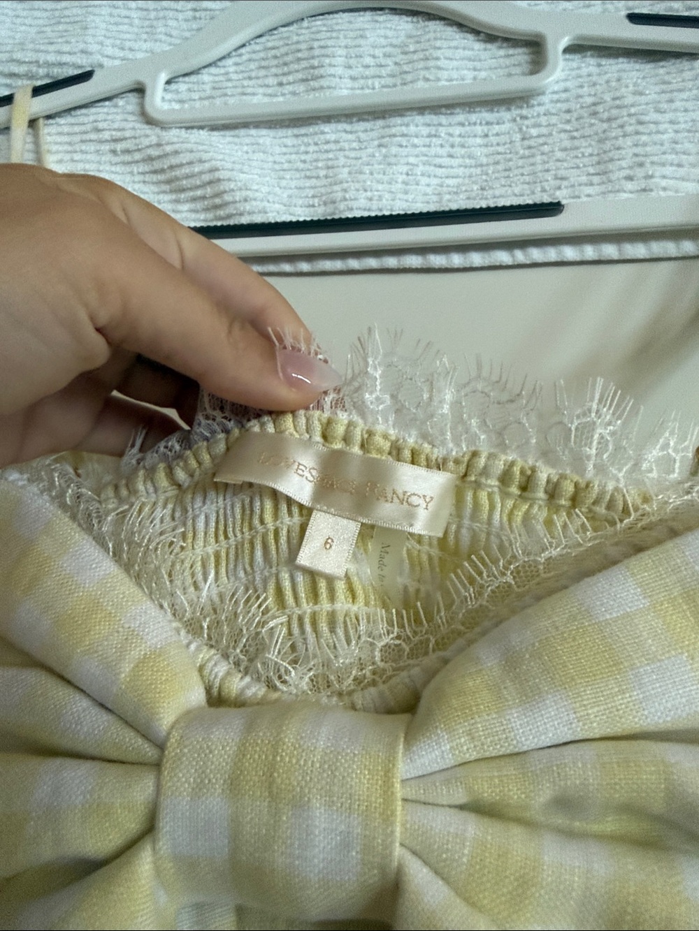Yellow Gingham Bow-Front women’s Dress - Picture 2 of 3